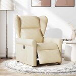 vidaXL Fauteuil inclinable électrique Crème Tissu
