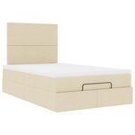 vidaXL Cadre de lit ottoman avec matelas crème 120x200cm tissu