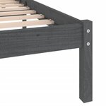 vidaXL Cadre de lit sans matelas gris bois massif 200x200 cm