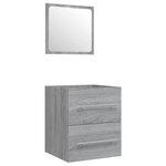 vidaXL Meuble lavabo avec bassin intégré Sonoma gris Bois d'ingénierie