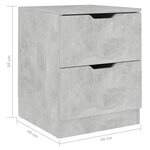 vidaXL Table de chevet gris béton 40x40x50 cm bois d’ingénierie