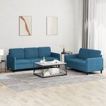 vidaXL Ensemble de canapés 2 Pièces bleu velours