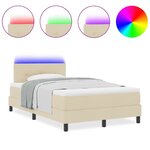 vidaXL Lit à ressorts avec matelas Crème 120 x 200 cm tissu