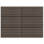 vidaXL Carreau de terrasse 6 Pièces Marron foncé 60 x 30 cm WPC
