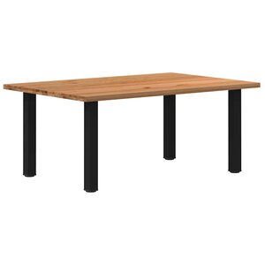 vidaXL Table à manger marron clair bois de chêne massif rectangulaire