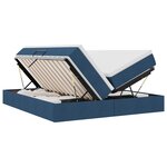 vidaXL Lit avec rangement et matelas Bleu 200 x 200 cm Polyester