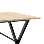 vidaXL Table à manger cadre en X 160x80x75 cm bois de pin massif acier