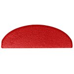 vidaXL Tapis d'escalier 15 pièces 65 x 21 x 4 cm Rouge Demi-rond Grand