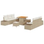 vidaXL Ensemble de canapé de jardin 9 Pièces Beige Poly rotin