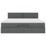 VidaXL Cadre de lit ottoman avec matelas gris foncé 180x200 cm tissu