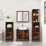 vidaXL Ensemble meubles salle de bain 4 Pièces chêne fumé bois ingénierie