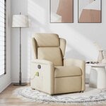 vidaXL Fauteuil de massage inclinable Crème Tissu