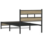 vidaXL Cadre de lit en métal sans matelas chêne sonoma 107x203 cm