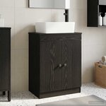 vidaXL Meuble de salle de bain avec évier Noir 54 x 35 x 83 cm