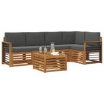 vidaXL Ensemble de canapés d'extérieur 6 pc Naturel et Anthracite