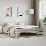 vidaXL Cadre de lit métal avec tête de lit blanc 200x200 cm