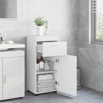 vidaXL Cabinet de salle de bain TULUM Blanc brillant 37 x 31.5 x 82 cm