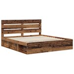 vidaXL Cadre de lit Bois ancien 200 x 200 cm Pin massif