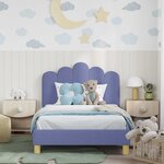 vidaXL Cadre de lit pour enfants avec tête de lit Bleu denim