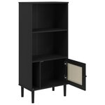 vidaXL Bibliothèque SENJA aspect de rotin noir bois massif de pin