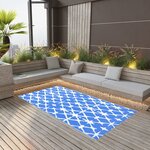 vidaXL Tapis d'extérieur Bleu et blanc 80x150 cm PP