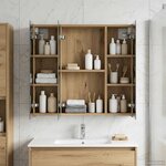 vidaXL Armoire Miroir de Salle de Bain Chêne artisan 70 x 14 5 x 70 cm