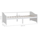 vidaXL Lit de repos 3 places Blanc Bois de pin massif 90x200 cm