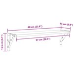 vidaXL Étagères Murales 2 Pièces Bois Ancien 60 x 15 x 15 5 cm