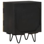 vidaXL Table de chevet avec front en laiton 40x30x50cm Manguier massif