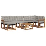 vidaXL Ensemble de canapés d'extérieur 8 pc Gris Naturel et Clair