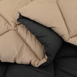 vidaXL Duvet d'hiver Noir et Taupe 200 x 155 cm Microfibre