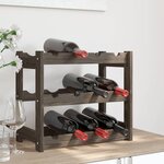 vidaXL Casier à bouteilles pour 12 bouteilles gris bois pin solide