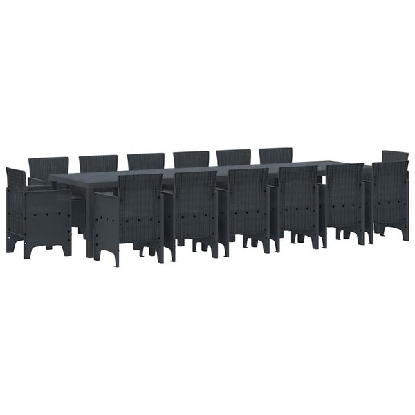 vidaXL Ensemble de salle à manger pour jardin 15 Pièces Anthracite