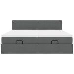 VidaXL Cadre de lit ottoman avec matelas gris foncé 180x200cm tissu