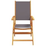 vidaXL Chaises de jardin lot de 2 anthracite bois acacia massif tissu