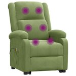 vidaXL Fauteuil de massage Vert clair Velours