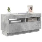 vidaXL Meuble TV avec lumières LED gris béton 80x35x40 cm
