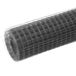 vidaXL Grillage acier avec revêtement en PVC 10x0 5 m gris