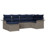 vidaXL Ensemble de canapé de jardin avec coussin 6 Pièces Gris polyrotin
