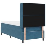 vidaXL Lit Box Spring avec Matelas & LED Bleu Foncé 90x190 cm Velours
