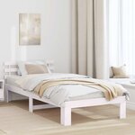 vidaXL Cadre de Lit Blanc en Bois Blanc Bois 75 x 190 cm Simple