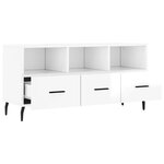 vidaXL Meuble TV Blanc brillant 102x36x50 cm Bois d'ingénierie