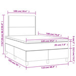 vidaXL Sommier à lattes de lit et matelas gris clair 120x190 cm tissu