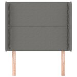 vidaXL Tête de lit avec oreilles Gris foncé 93x16x118/128 cm Tissu
