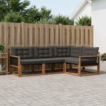 vidaXL Ensemble de canapés d'extérieur 4 pc Naturel et noir