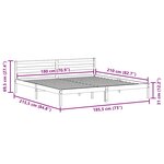 vidaXL Cadre de lit Blanc 210 x 180 cm Bois massif en pin