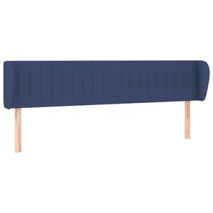 vidaXL Tête de lit avec oreilles Bleu 203x23x78/88 cm Tissu
