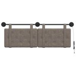 vidaXL Tête de lit suspendue Avec lumière LED Gris PU antique