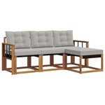 vidaXL Ensemble de canapés d'extérieur 4 pc Gris Naturel et Clair