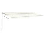 vidaXL Auvent manuel rétractable avec LED 500x300 cm Crème